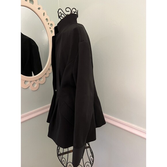 Rebecca Minkoff 6 Black Amber Black Wrap Jacket Blazer Small Collared - Picture 3 of 7